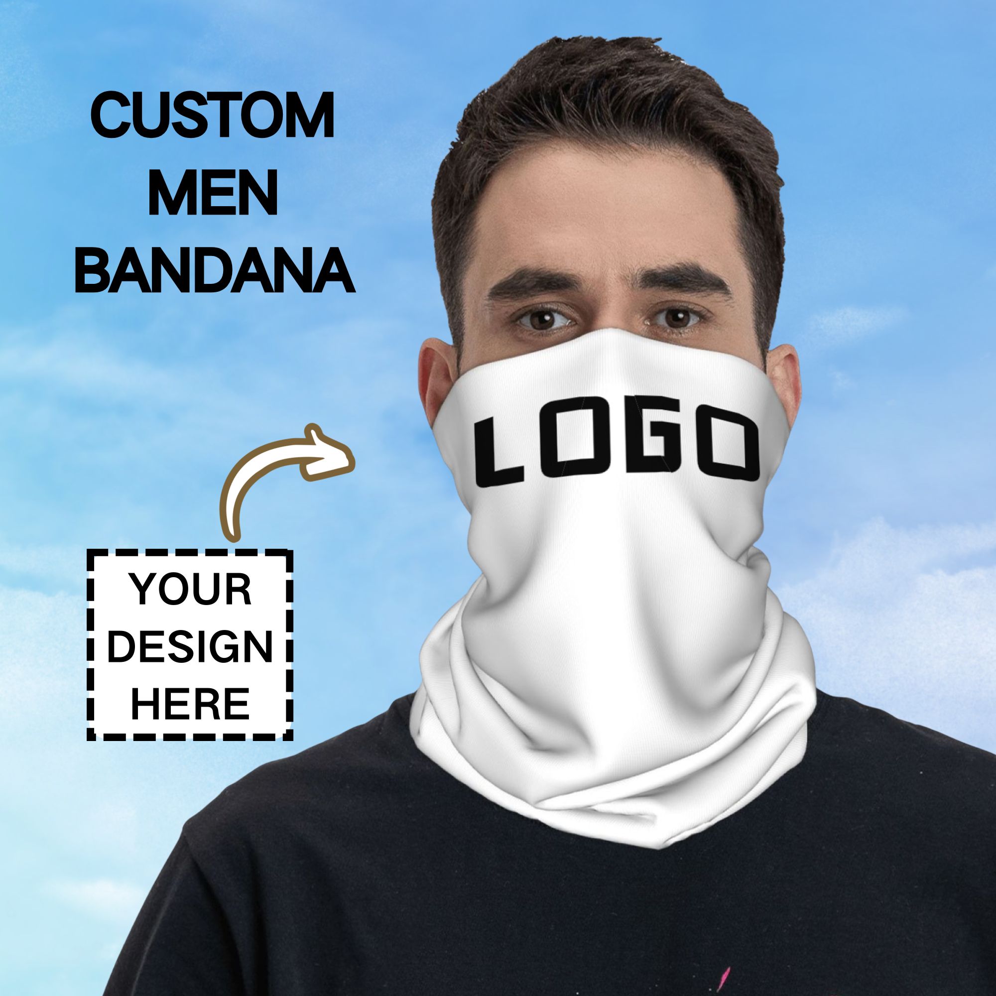 Neck Gaiter Face Cover - Cache-cou sans couture personnalisé avec logo