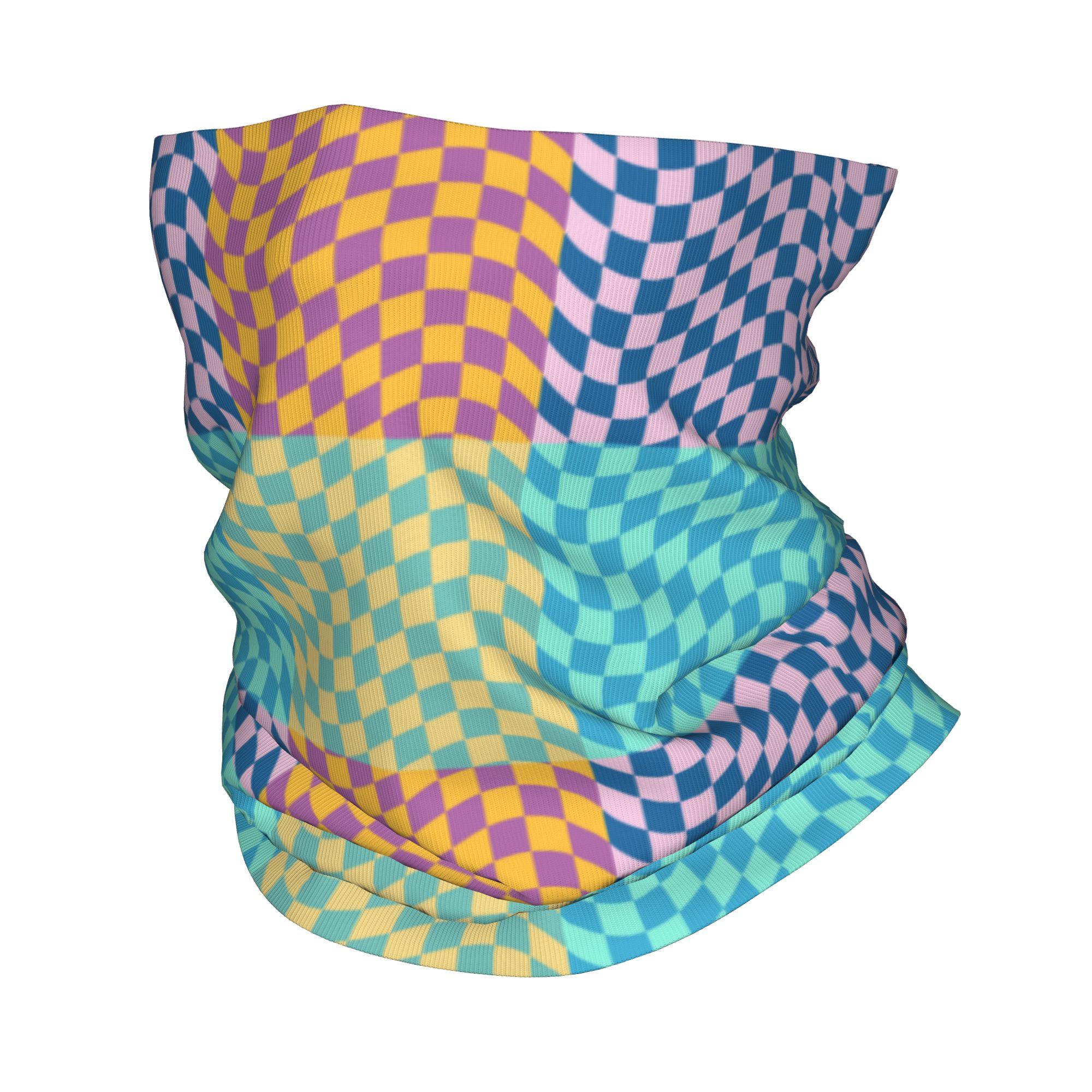 Neck Gaiter Face Cover - Cache-cou Bandana à carreaux colorés personnalisés,
